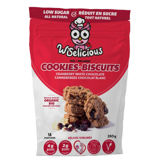 Wiselicious - Mélange biscuits - Canneberges chocolat blanc - 250 g