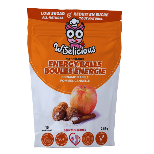 Wiselicious - Mélange boules énergies - Pommes cannelle - 245 g