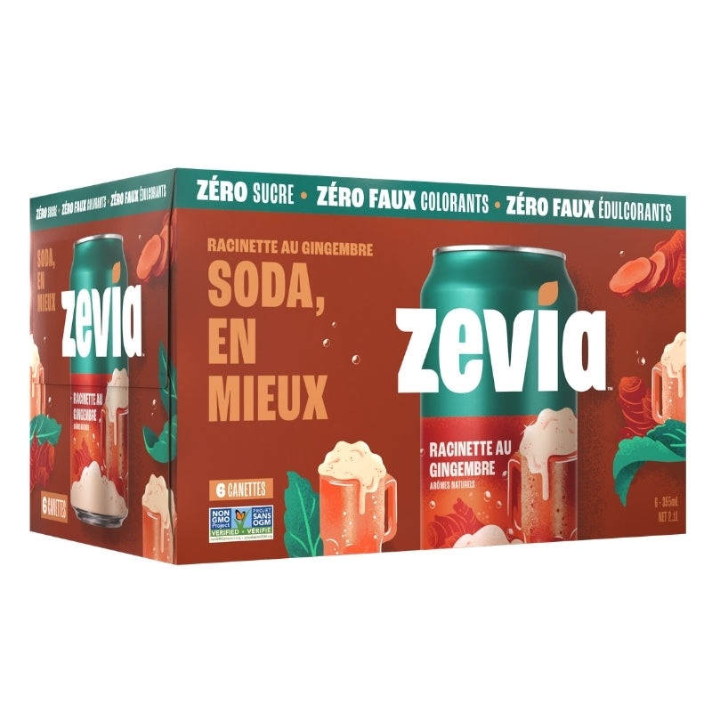 zevia Boisson Gazeuse 100% Naturelle - Racinette gingembre