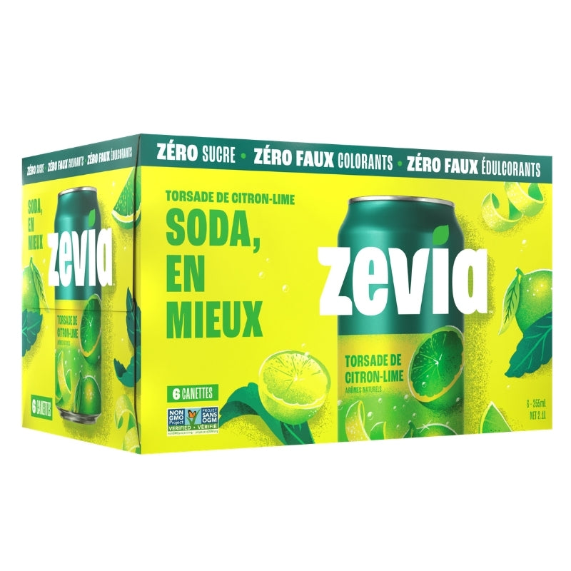 Zevia Boisson Gazeuse 100% Naturelle - Torsade de Citron-Lime