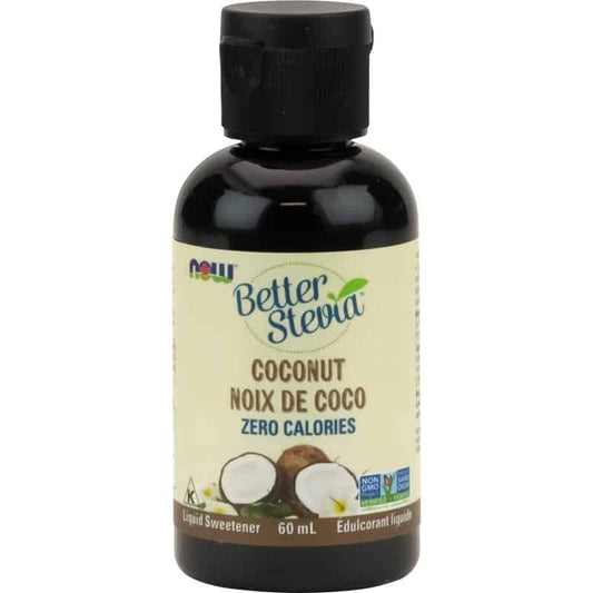 now betterstevia noix de coco zéro calorie édulcorant liquide sans ogm 60 ml