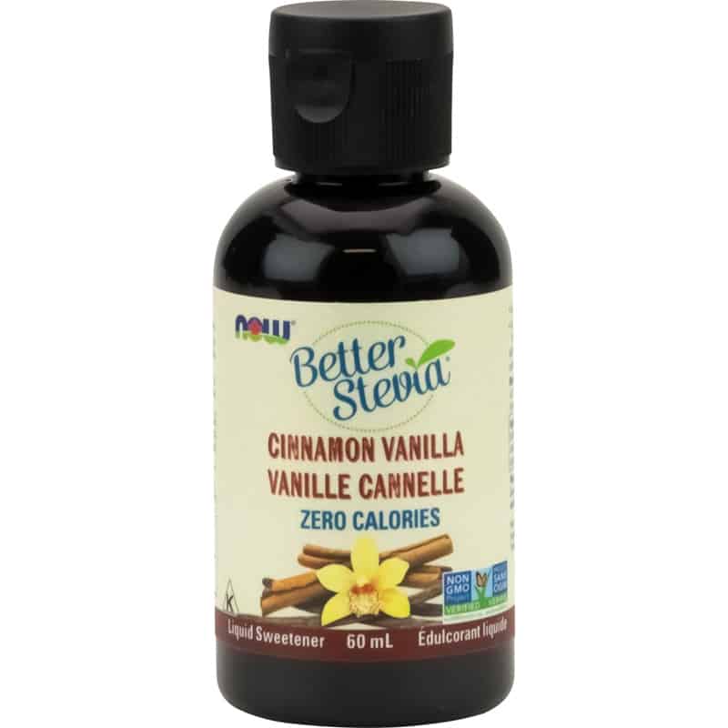 now betterstevia vanille cannelle zéro calorie édulcorant liquide sans ogm 60 ml