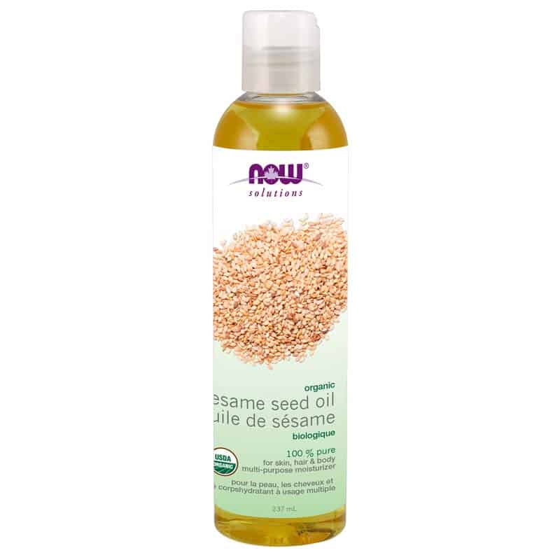 now huile de sésame biologique 100% pure peau cheveux corpshydratant usage multiple 237 ml
