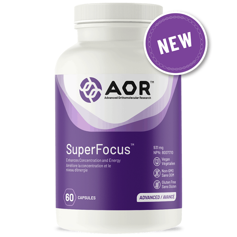 AOR Superfocus 931 mg améliore la concentration et le niveau d'énergie végétalien sans ogm sans gluten 60 capsules