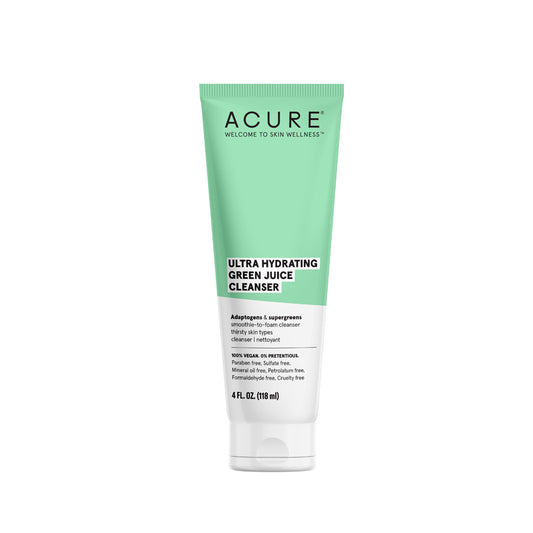 acure ultra hydrating green juice cleanser adaptogens and supergreens vegan 118 ml