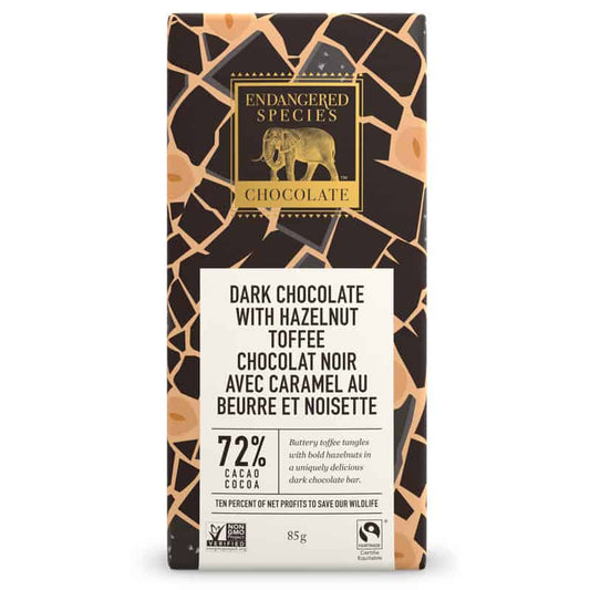 CHOCOLAT NOIR AVEC CARAMEL AU BEURRE NOISETTE||Dark chocolate with hazelnut toffee