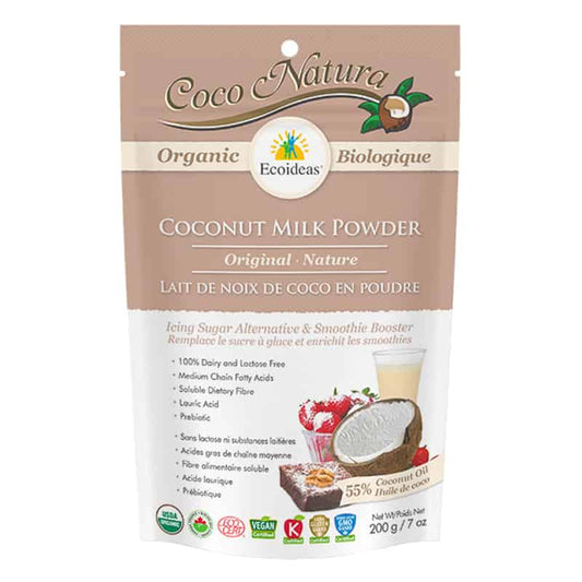 Ecoideas lait de noix de coco poudre nature biologique vegan sans ogm 