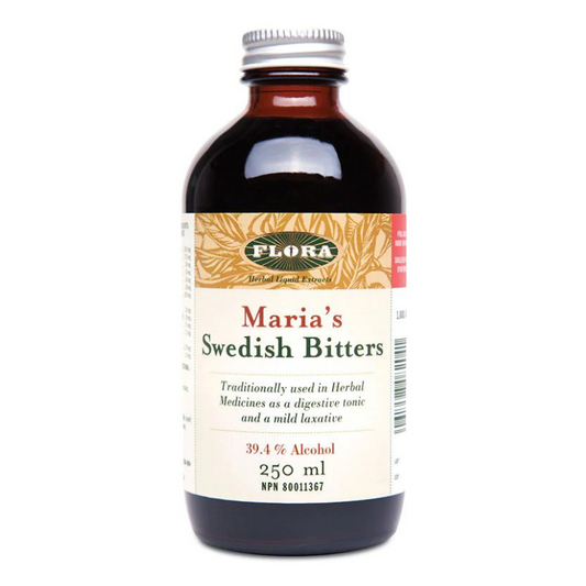 Flora Élixir Suédois de Maria avec alcool usage traditionnel en phytothérapie comme tonique digestif et comme laxatif léger 39.4%  250ml