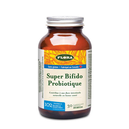 Flora Bifido probiotique Contribue à une flore intestinale naturelle en bonne santé sans gluten 30 capsules
