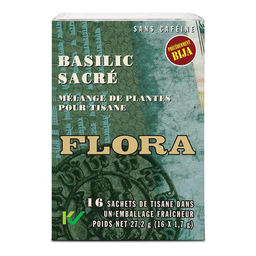 Flora Basilic sacré Mélange de plantes pour tisane sans caféine 16 sachets