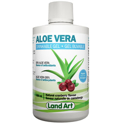 Land Art aloe vera gel buvable source d'antioxydants biologique saveur canneberge 500 ml