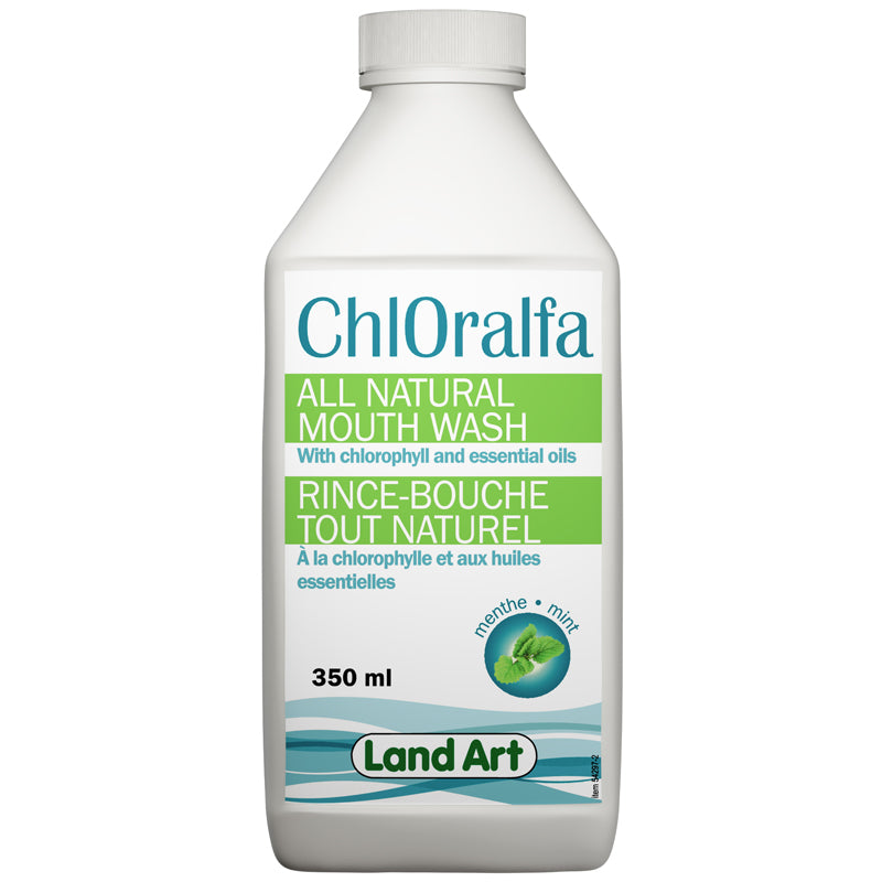 Land Art chloralfa rince-bouche tout naturel à la chlorophylle et aux huiles essentielles saveur menthe 350 ml