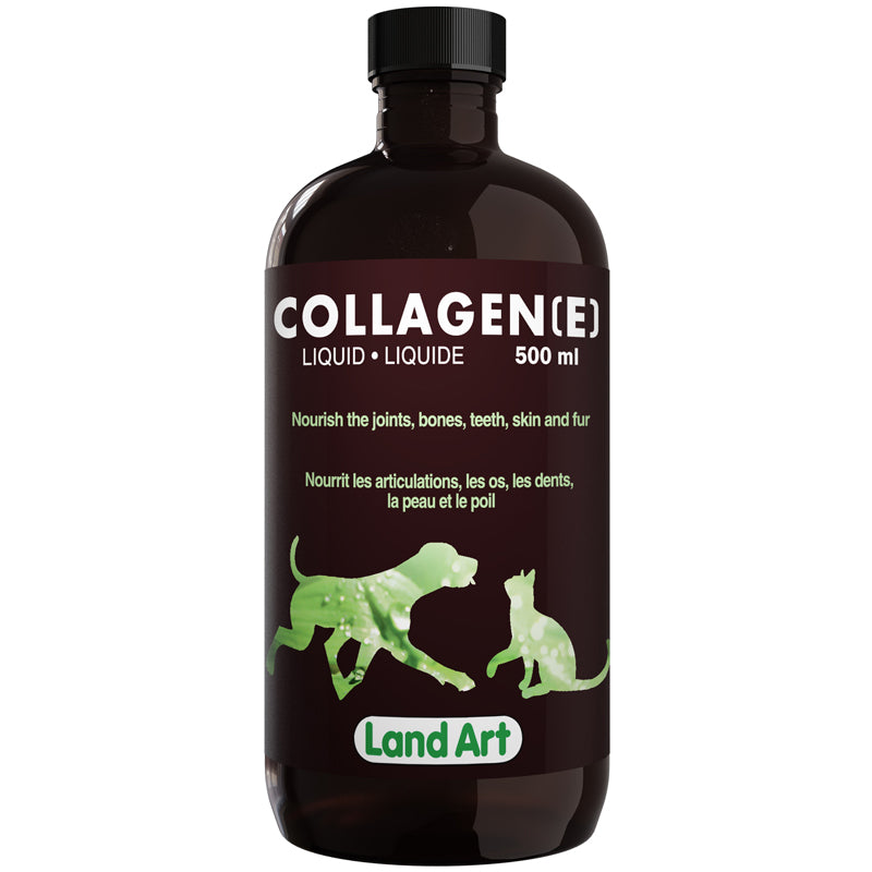 Land Art collagene liquide pour chats et chiens articulations os dents peau poil 500 ml