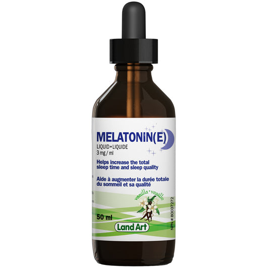 Land Art melatonine liquide 3 mg aide à augmenter la durée totale du sommeil et sa qualité vanille 50 ml