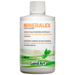 Land Art mineralex liquide suplément complet de multi-minéraux contribue au maintien d'une bonne santé générale saveur menthe verte 500 ml