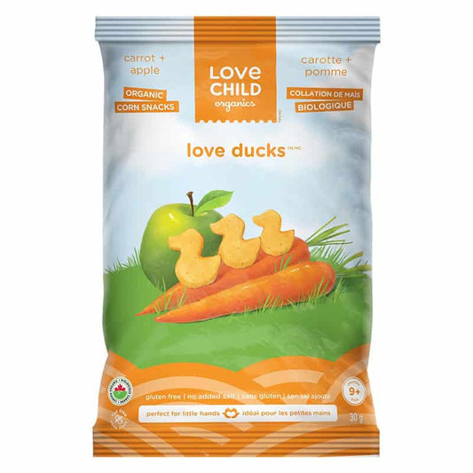 Collation de Maïs Bio Love Ducks Carotte et Pomme||Corn snacks - Carrot + apple Organic