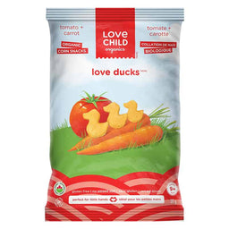Collation de Maïs Bio Love Ducks Tomate et Carotte||Corn snacks - Tomato + carrot Organic