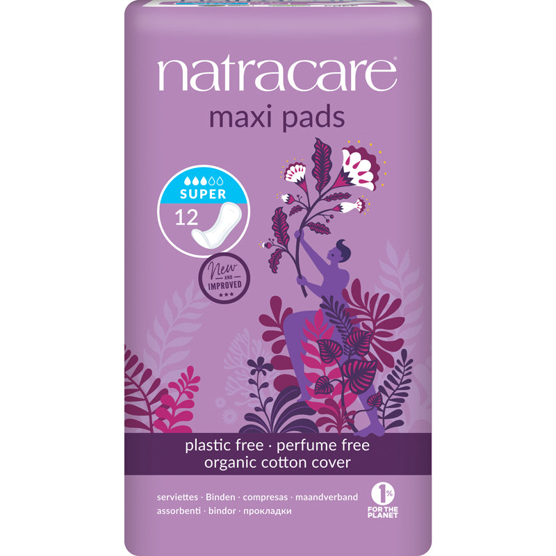 Natracare maxi pads serviettes  hygiénique naturelles absorption super sans plastique biologique sans parfum  12