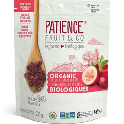 patience fruit & co biologique source fibres canneberges séchées biologiques tranchées sns ogm 283 g