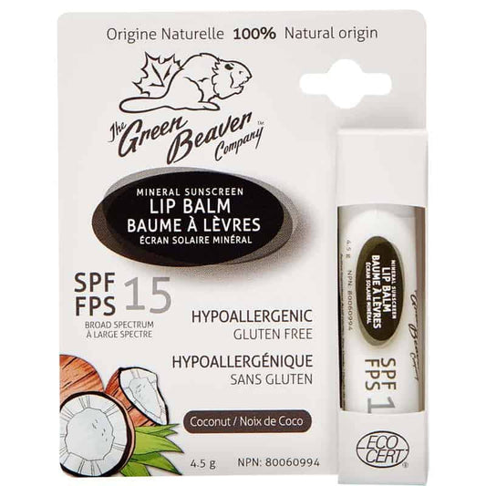 Baume à Lèvres naturel Écran Solaire à la Noix de Coco FPS 15||Lip balm - Mineral sunscreen FPS 15 - Hypoallergenic - Coconut