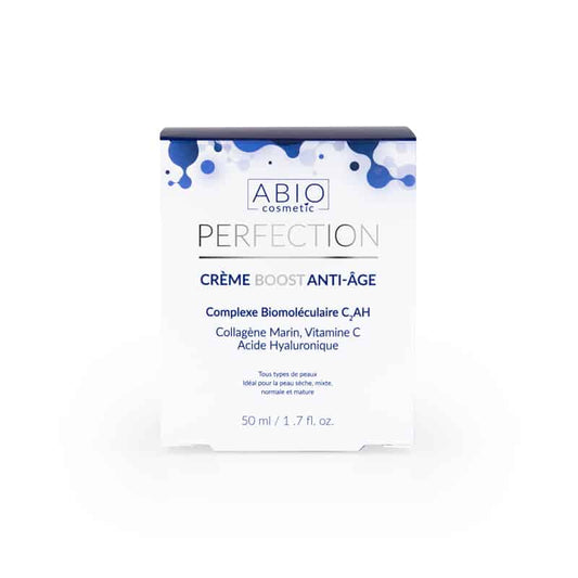 Abio perfection crème boost anti-âge complexe biomoléculaire C2AH collagene marin vitamine C acide hyaluronique tous types de peau 50 ml 