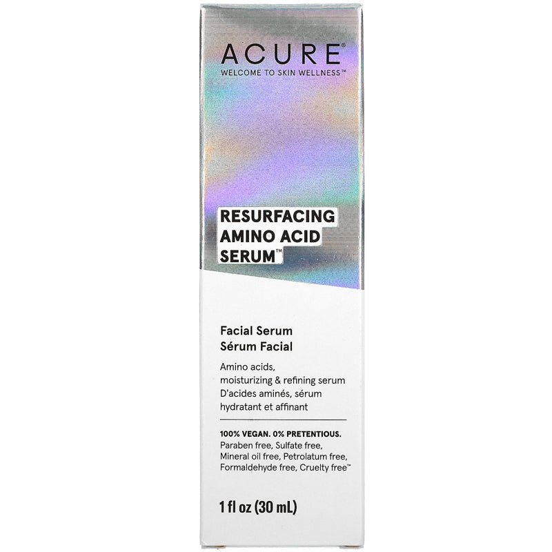 acure resurfacing amino acid serum facial serum vegan 30 ml