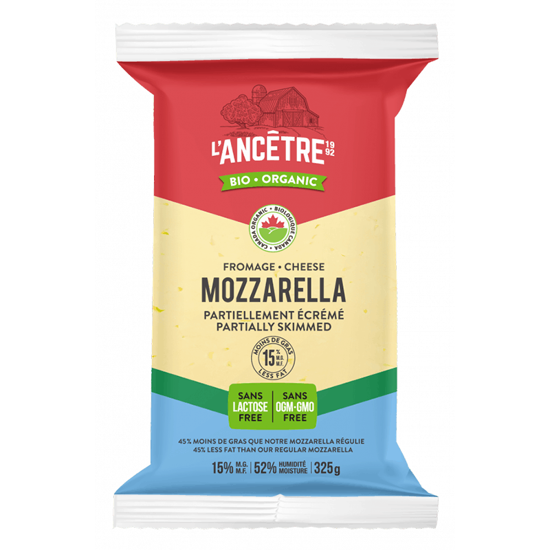 Mozzarella partiellement écrémée 15% m.g.||Mozzarella cheese - Partially skimmed - Lactose free - Organic