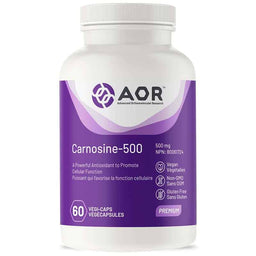 AOR carnosine 500 500mg puissant qui favorise la fonction cellulaire végétalien sans ogm sans gluten 60 végécapsules