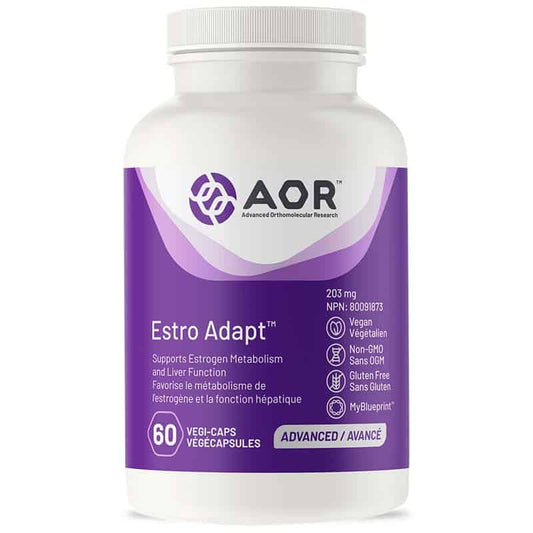 AOR Estro adapt 203 mg favorise le métabolisme de l'estrogène et la fonction hépatique végétalien sans ogm sans gluten 60 végécapsules