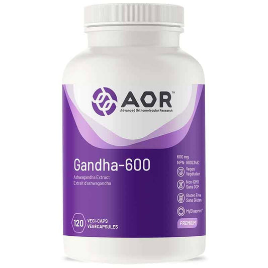 AOR Gandha 600 600 mg extrait d'ashwagandha  végétalien sans ogm sans gluten 120 végécapsules