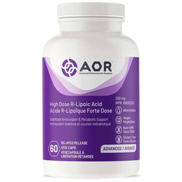AOR acide r-lipoïque forte dose 300 mg antioxydant stabilité et soutient métabolique absorbable végétalien sans ogm sans gluten 60 végécapsule