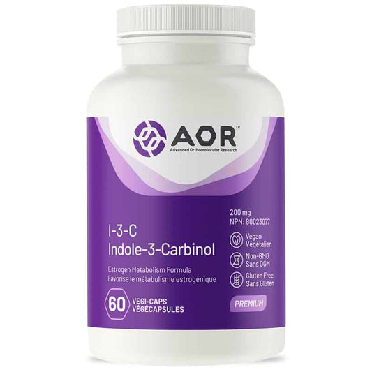 AOR I-3-C Indole 3 carbinol 200 mg favorise la métabolisme estrogénique végétalien sans ogm sans gluten 60 végécapsules 