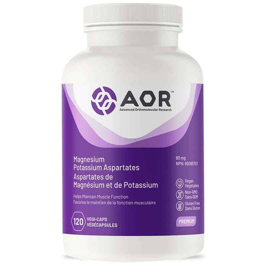 AOR Aspartates de magnésium et de potassium 80 mg favorise le maintien de la fonction musculaire végétalien sans ogm sans gluten 120 végécapules 