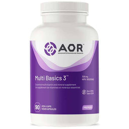 AOR Multi basics 309 mg un supplément de vitamines et minéraux essentiels sans ogm 90 végécapsules
