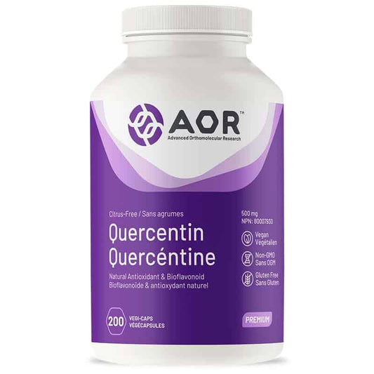 AOR Quercéntine 500 mg bioflavonoïde et antioxydant naturel végétalien sans ogm sans gluten 200 végécapsules