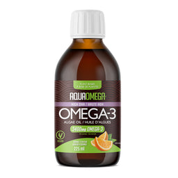 aquaomega huile d'algal omega 3 haute dha adh base plantes orange