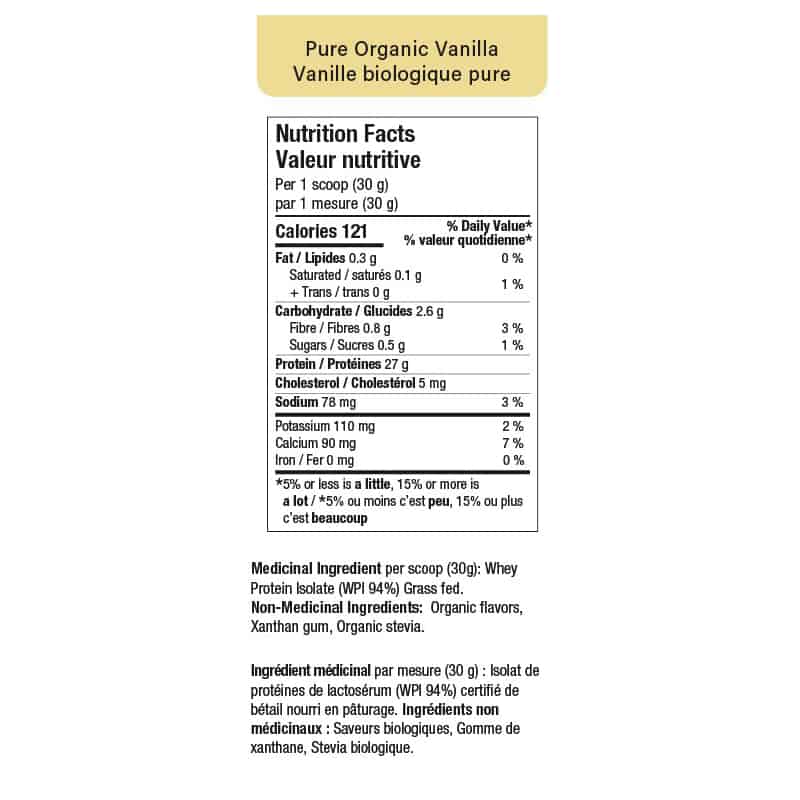 Certified whey protein isolate organic vanilla