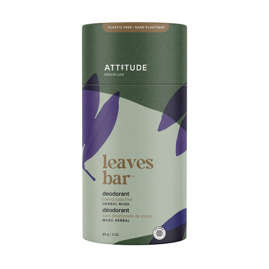 Attitude Leaves Bar Déodorant Musc herbal Végane Sans cruauté Biodégradable Écologique 