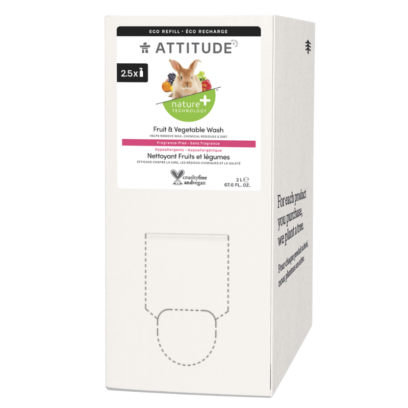 attitude recharge 2 litres Nature + Nettoyant Fruits Et Légumes - Sans Fragrance