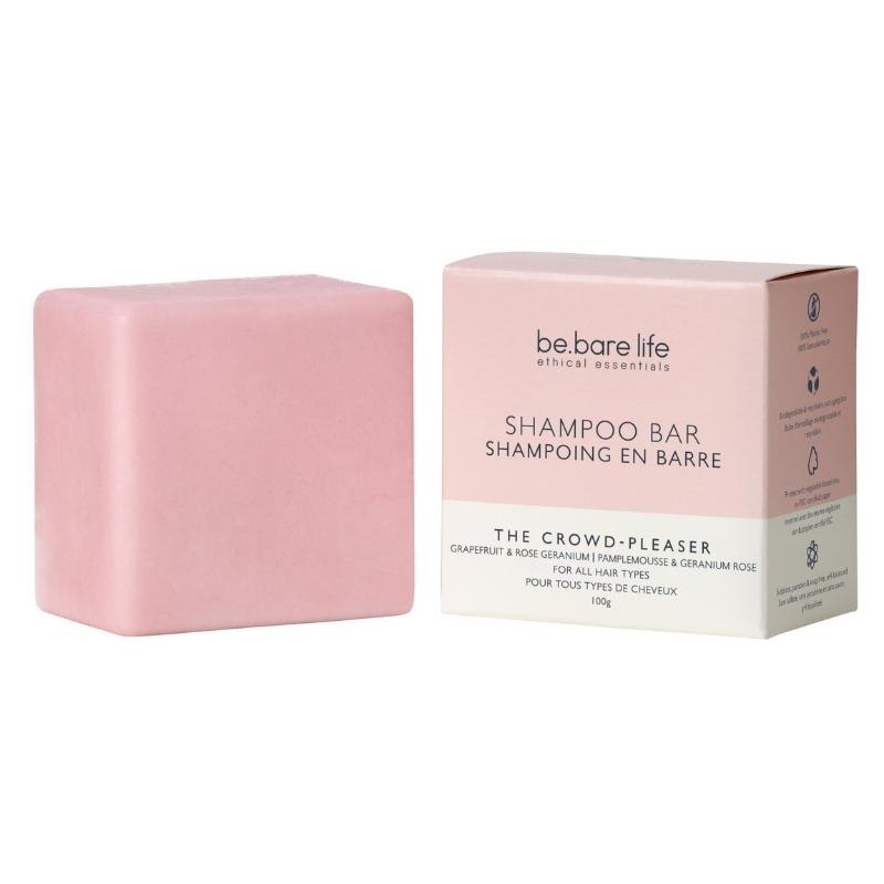 Be Bare Life Shampoing En Barre Crowd-Pleaser Pamplemousse & Géranium Rose pour tous les types de cheveux