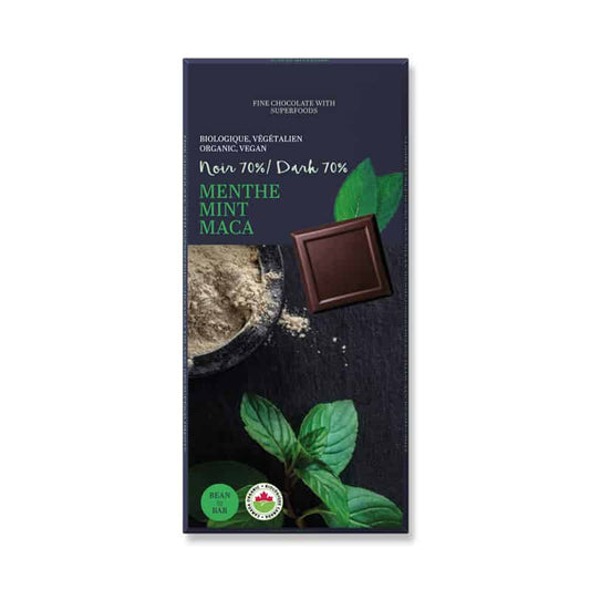Chocolat Noir 70% - Menthe et Maca||Dark Chocolate 70% - Mint and Maca