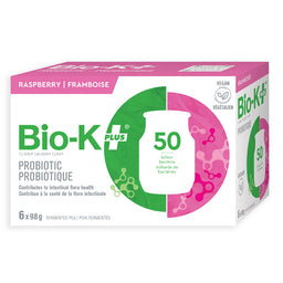Bio-K plus probiotique 50 milliards pois fermentés framboise