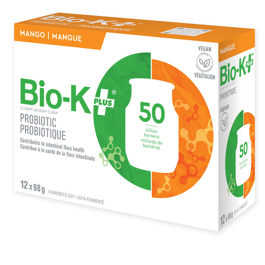 Bio-K plus probiotique 50 milliards soya fermenté mangue