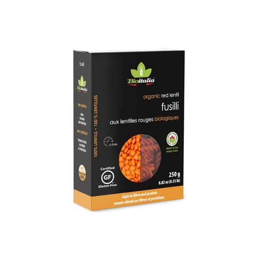 Pâtes aux Lentilles Rouges Biologiques - Fusilli||Red lentil pasta - Fusilli - Organic