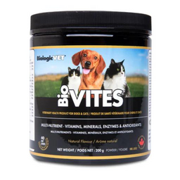 BiologicVET BioVITES Arôme Naturel Pour chiens et chats Multi-nutriments Vitamines Minéraux Enzymes Antioxydants Poudre