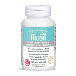 BioSil Cheveux Peau Ongles Aide à la formation du collagène Favorise la santé des cheveux, de la peau et des ongles sans ogm 46 capsules 