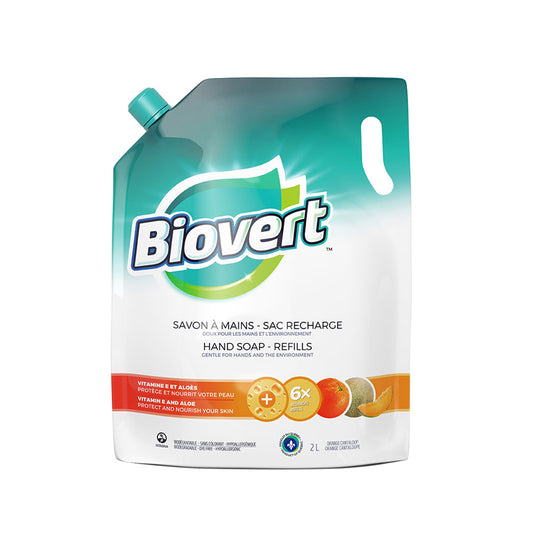 Biovert savon mains sac recharge orange cantaloup
