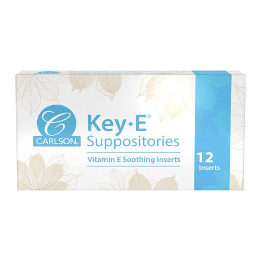 Carlson Key-E Suppositoires De Vitamine E Sans gluten Sans produits laitiers Utilisation rectale ou vaginale