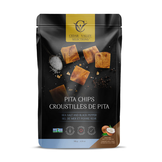 Croustilles de pita - Sel marin & poivre noir||Pita Chips - Sea salt & black pepper