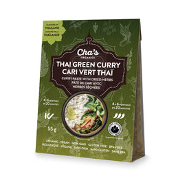 Cha's organics cari vert thaï pâte cari herbes séchées biologique végane sans ogm sans gluten sans bpa 55 g